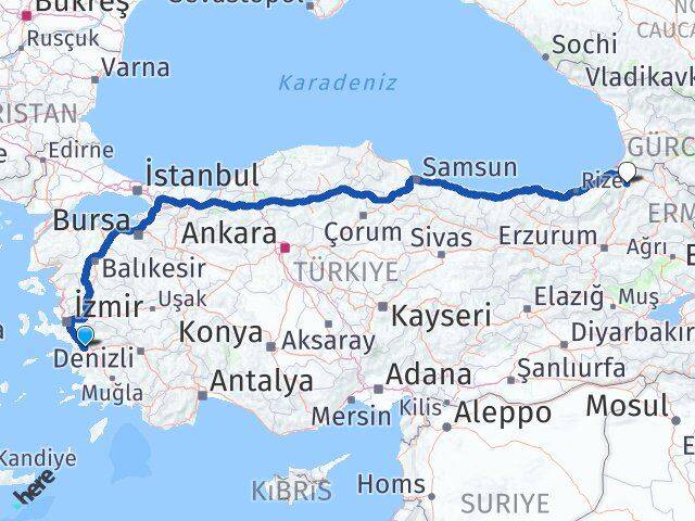 Aydın Germencik Artvin Arası Kaç Km - Yol Haritası