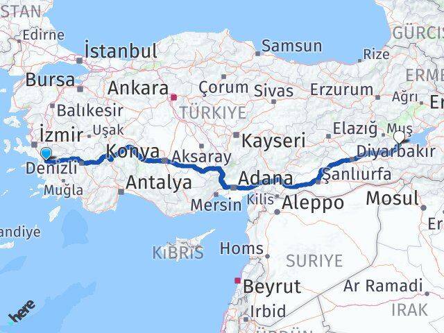 Aydın Germencik Bitlis Arası Kaç Km - Yol Haritası