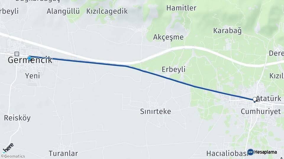 Aydın Germencik İncirliova Arası Kaç Km - Yol Haritası