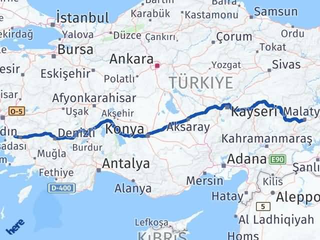 Aydın Germencik Malatya Arası Kaç Km - Yol Haritası