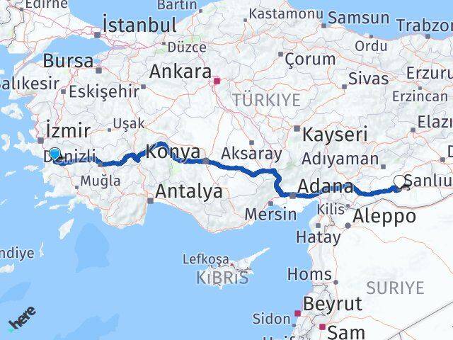 Aydın Germencik Şanlıurfa Arası Kaç Km - Yol Haritası