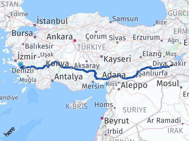 Aydın Germencik Siirt Arası Kaç Km - Yol Haritası
