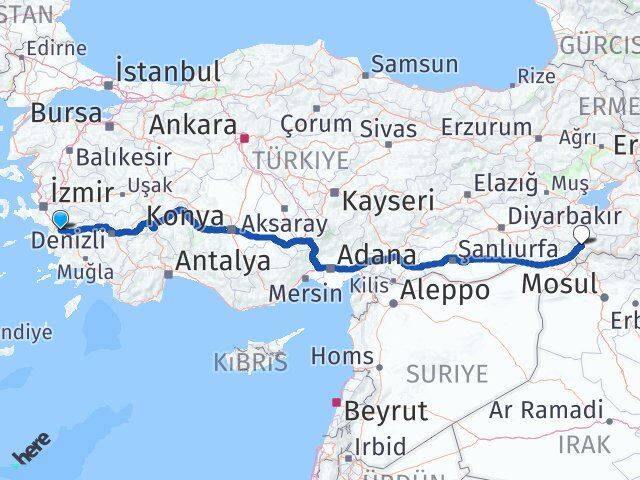 Aydın Germencik Şırnak Arası Kaç Km - Yol Haritası
