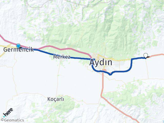 Aydın Germencik Umurlu Efeler Arası Kaç Km - Yol Haritası