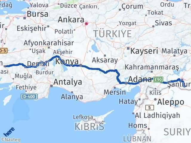 Aydın Harran Şanlıurfa Arası Kaç Km - Yol Haritası