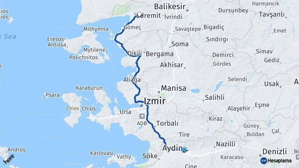 Aydın Havran Balıkesir Arası Kaç Km - Yol Haritası