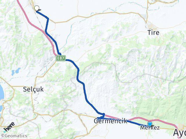 Aydın İncirliova Çaybaşı Torbalı İzmir Arası Kaç Km - Yol Haritası