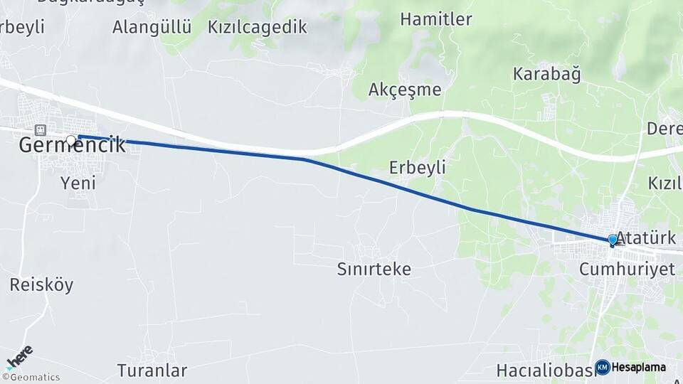 Aydın İncirliova Germencik Arası Kaç Km - Yol Haritası