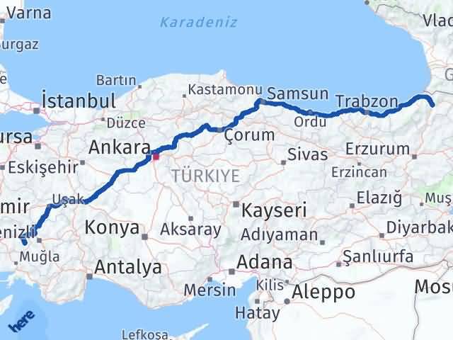 Aydın Karacasu Artvin Arası Kaç Saat? Yol Haritası, Yakıt, Rota ve Mesafe Hesaplama Aydın Karacasu Artvin Arası Kaç Km? Kaç Saat? Yol Haritası