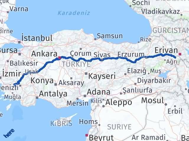 Aydın Karacasu Iğdır Arası Kaç Km - Yol Haritası