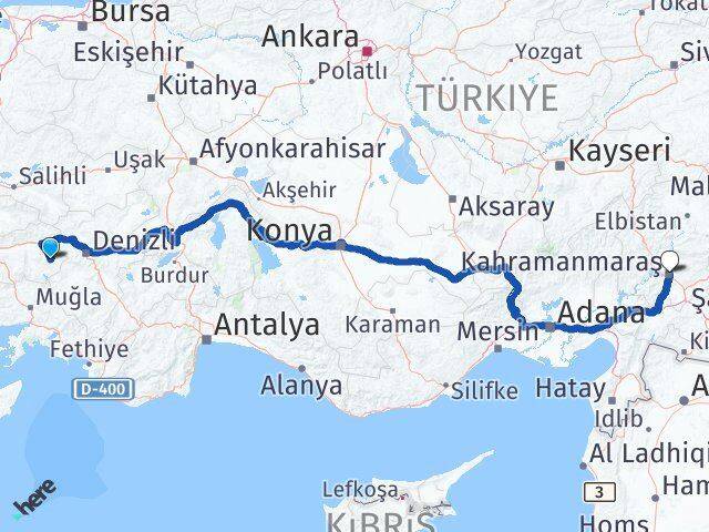 Aydın Karacasu Kahramanmaraş Arası Kaç Km - Yol Haritası