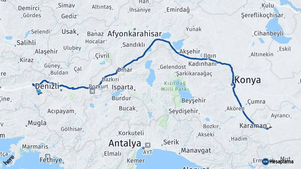 Aydın Karacasu Karaman Arası Kaç Saat? Yol Haritası, Yakıt, Rota ve Mesafe Hesaplama Aydın Karacasu Karaman Arası Kaç Km? Kaç Saat? Yol Haritası
