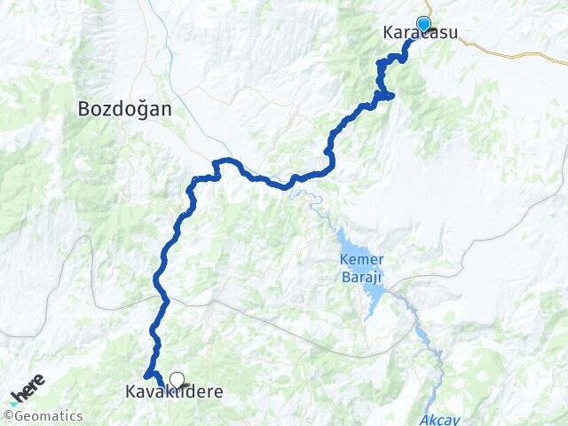 Aydın Karacasu Kavaklıdere Muğla Arası Kaç Km - Yol Haritası