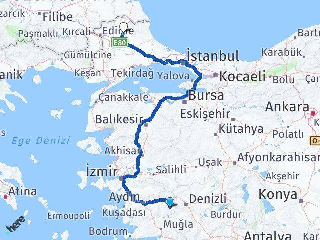 Aydın Karacasu Kırklareli Arası Kaç Km - Yol Haritası