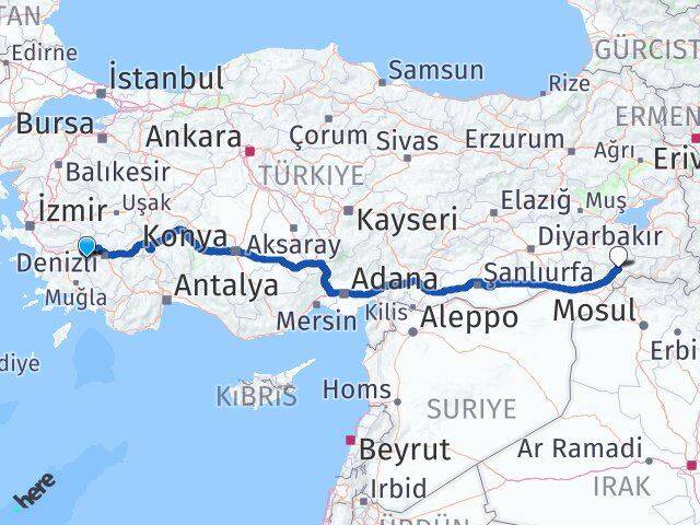 Aydın Karacasu Şırnak Arası Kaç Km - Yol Haritası