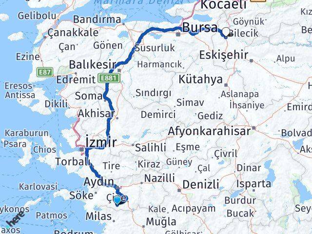 Aydın Karpuzlu Bilecik Arası Kaç Saat? Yol Haritası, Yakıt, Rota ve Mesafe Hesaplama Aydın Karpuzlu Bilecik Arası Kaç Km? Kaç Saat? Yol Haritası
