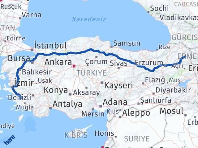 Aydın Karpuzlu Kars Arası Kaç Km - Yol Haritası