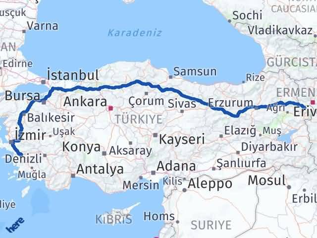 Aydın Koçarlı Iğdır Arası Kaç Km - Yol Haritası