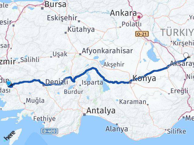 Aydın Koçarlı Nevşehir Arası Kaç Km - Yol Haritası
