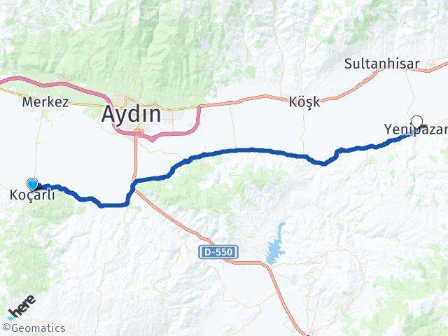 Aydın Koçarlı Yenipazar Arası Kaç Km - Yol Haritası