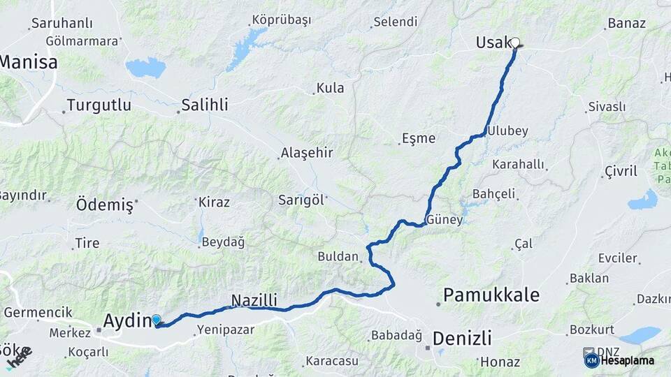 Aydın Köşk Uşak Arası Kaç Saat? Yol Haritası, Yakıt, Rota ve Mesafe Hesaplama Aydın Köşk Uşak Arası Kaç Km? Kaç Saat? Yol Haritası