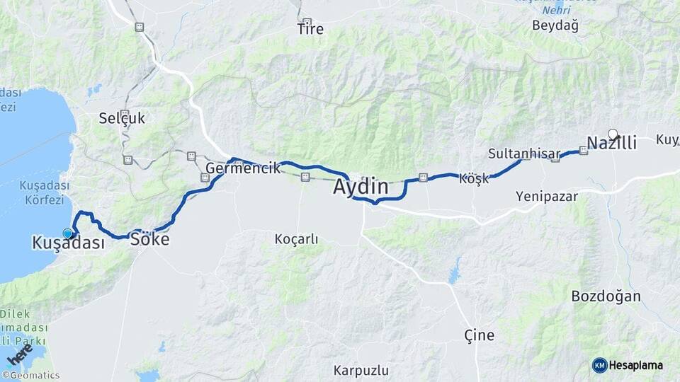 Aydın Kuşadası Nazilli Arası Kaç Km? Arası Kaç Saat? Nerede Yol Haritası Yakıt, Rota ve Mesafe Hesaplama Aydın Kuşadası Nazilli Arası Kaç Km? Arası Kaç Km Saat? Nerede Yol Haritası Yakıt, Rota ve Mesafe Hesaplama