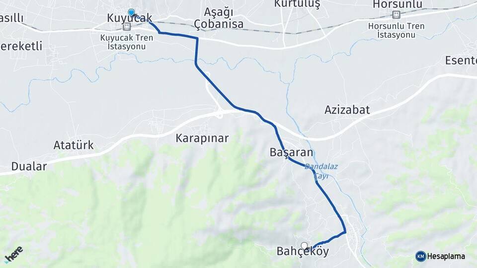 Aydın Kuyucak Bahçeköy Karacasu Arası Kaç Km - Yol Haritası