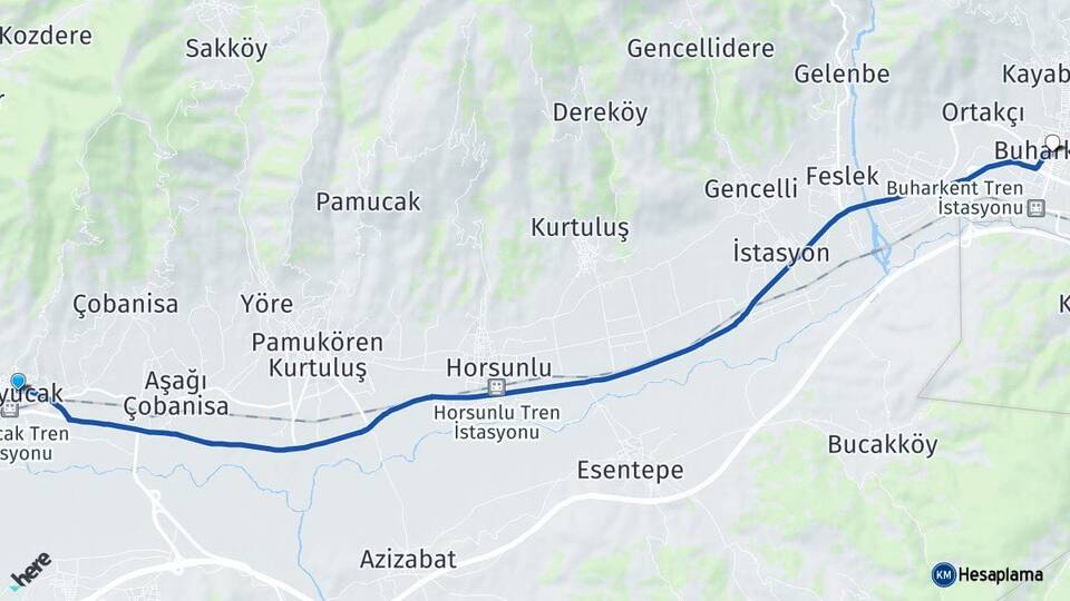 Aydın Kuyucak Buharkent Arası Kaç Km - Yol Haritası