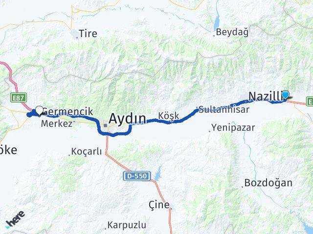 Aydın Kuyucak Germencik Arası Kaç Km - Yol Haritası