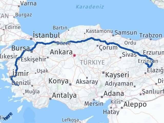 Aydın Ovacık Tunceli Arası Kaç Km - Yol Haritası