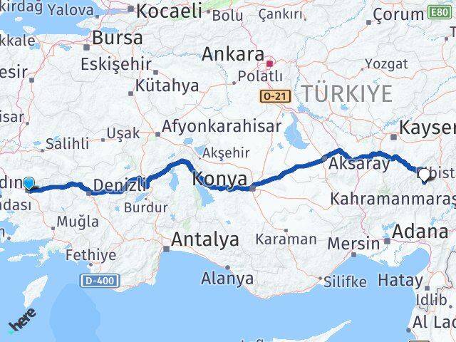 Aydın Saimbeyli Adana Arası Kaç Km - Yol Haritası