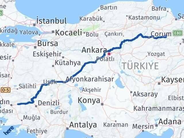 Aydın Sultanhisar Amasya Arası Kaç Km - Yol Haritası