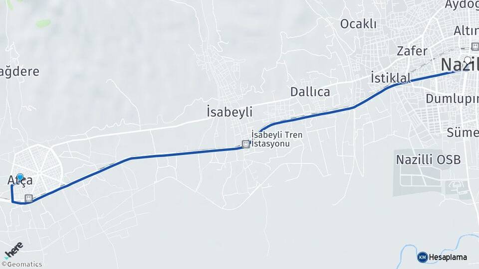 Aydın Sultanhisar Atça Nazilli Arası Kaç Km - Yol Haritası