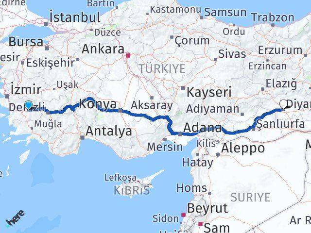 Aydın Sultanhisar Diyarbakır Arası Kaç Km - Yol Haritası