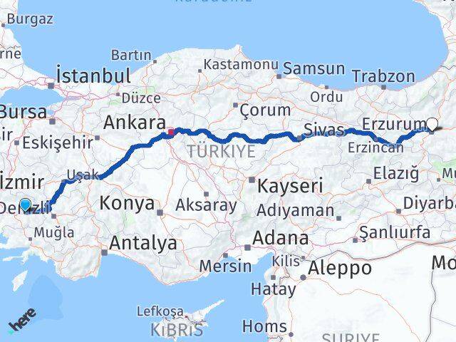 Aydın Sultanhisar Erzurum Arası Kaç Km - Yol Haritası