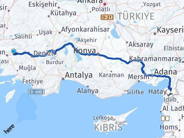 Aydın Sultanhisar Hatay Arası Kaç Km - Yol Haritası