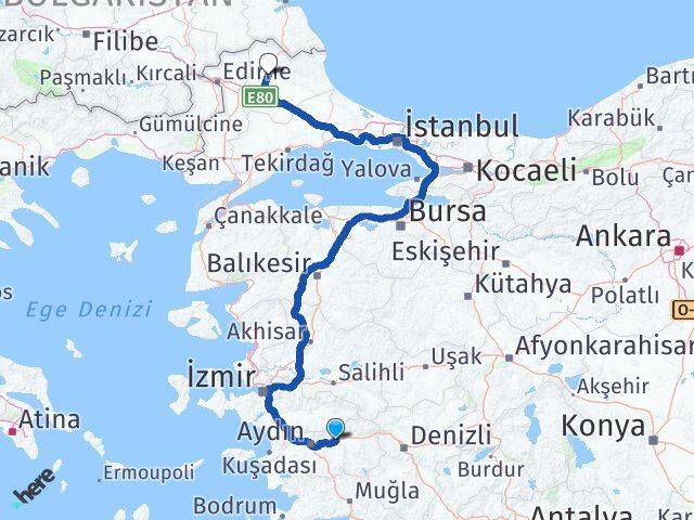 Aydın Sultanhisar Kırklareli Arası Kaç Km - Yol Haritası