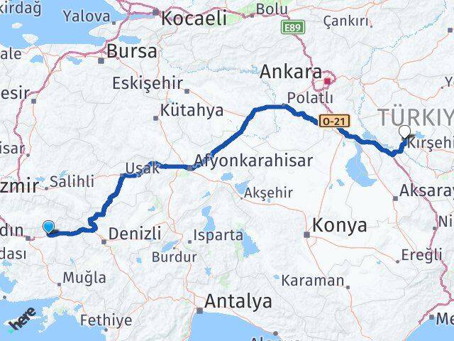 Aydın Sultanhisar Kırşehir Arası Kaç Km - Yol Haritası