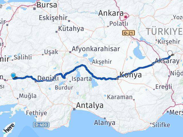 Aydın Sultanhisar Nevşehir Arası Kaç Km - Yol Haritası