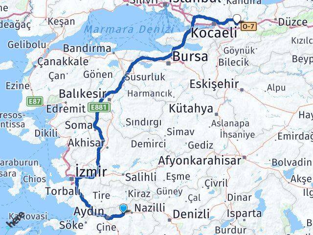 Aydın Sultanhisar Sakarya Arası Kaç Km - Yol Haritası