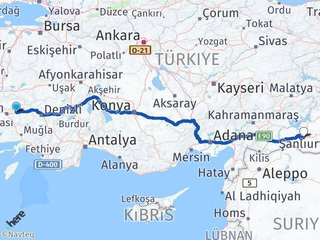 Aydın Sultanhisar Şanlıurfa Arası Kaç Km - Yol Haritası