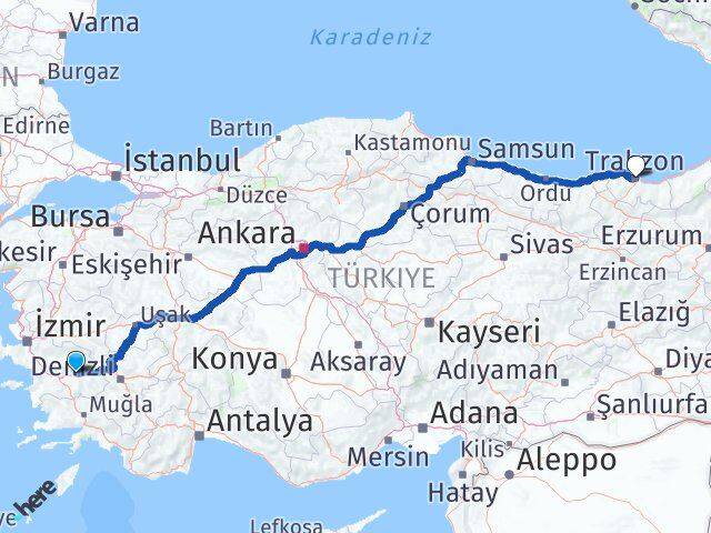 Aydın Sultanhisar Trabzon Arası Kaç Km - Yol Haritası