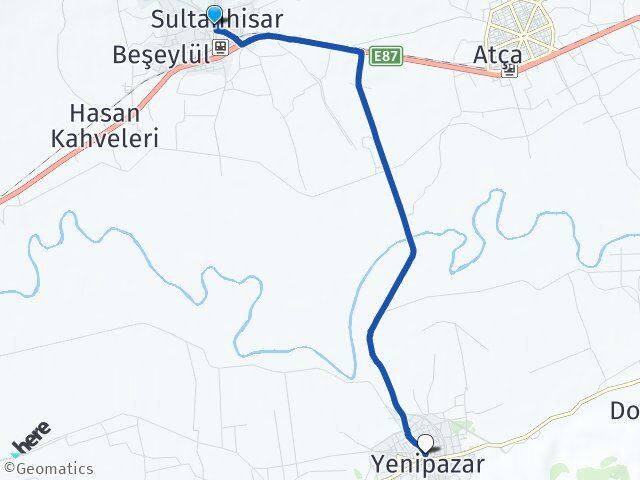 Aydın Sultanhisar Yenipazar Arası Kaç Km - Yol Haritası