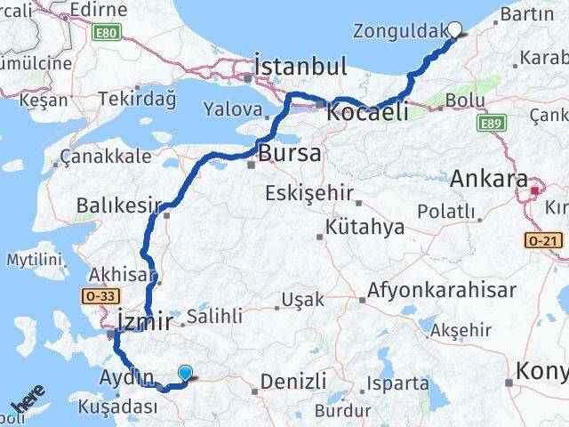 Aydın Sultanhisar Zonguldak Arası Kaç Km - Yol Haritası