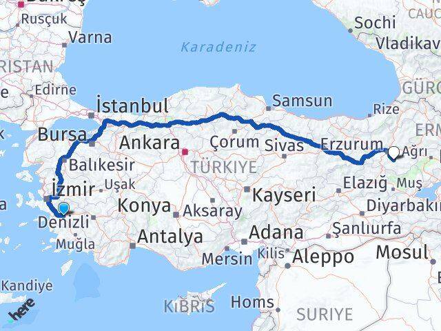 Aydın Tekman Erzurum Arası Kaç Km - Yol Haritası