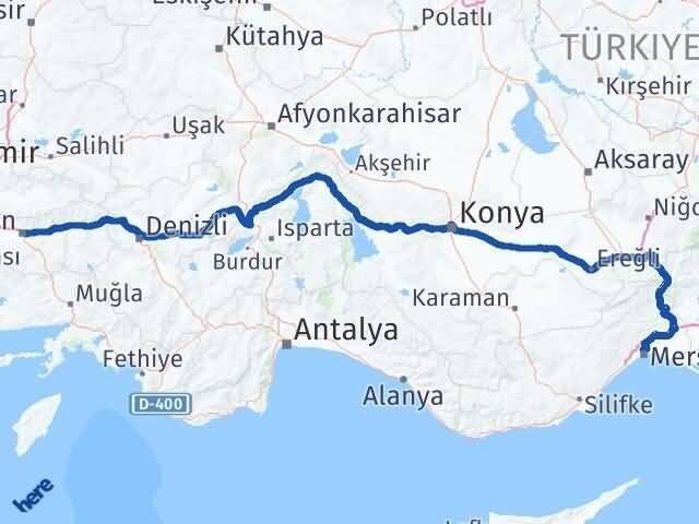 Aydın Toroslar Mersin Arası Kaç Km - Yol Haritası
