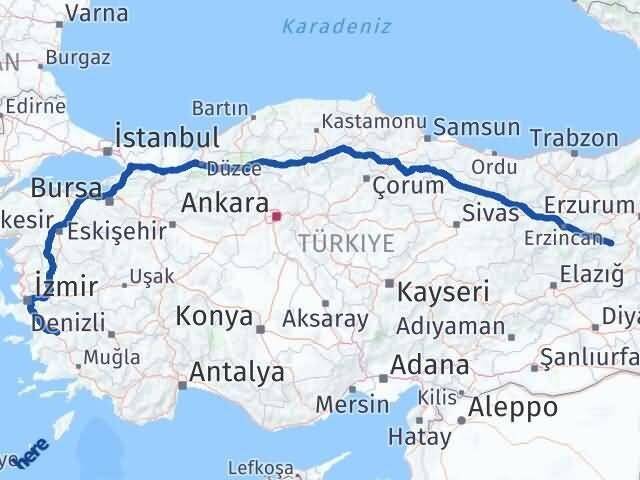 Aydın Yedisu Bingöl Arası Kaç Km - Yol Haritası
