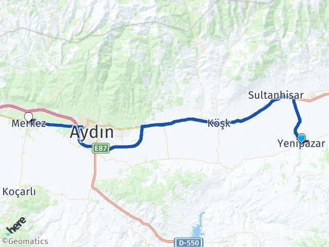 Aydın Yenipazar İncirliova Arası Kaç Km - Yol Haritası