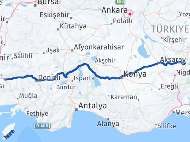 Aydın Yeşilhisar Kayseri Arası Kaç Km - Yol Haritası