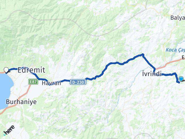 Balıkesir Altıeylül Akçay Edremit Arası Kaç Km - Yol Haritası